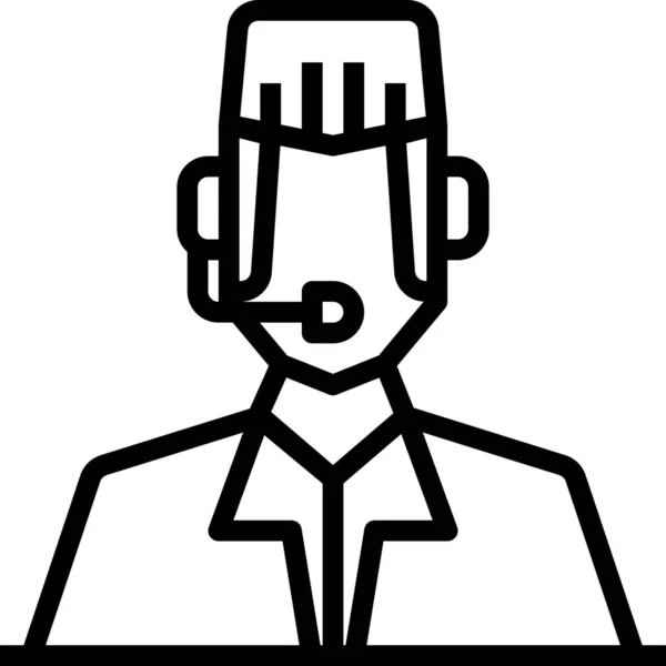Avatar Kunden Kopfhörer Symbol Outline Stil — Stockvektor