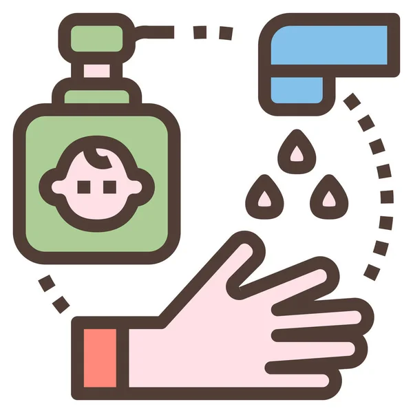Clean Hand Hygiene Icon Filled Outline Style — Stock Vector