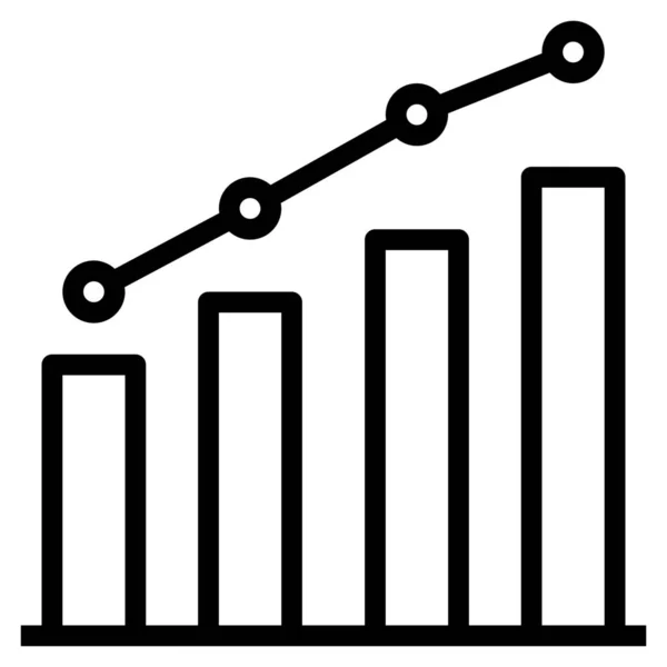 Business Grafiek Voorspelling Pictogram Outline Stijl — Stockvector