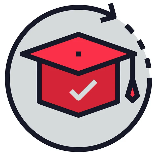 Fast Graduation Learning Icon Filled Outline Style — Stock Vector