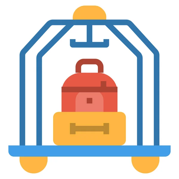 Bag Bellboy Hotel Icon Flat Style — Stock Vector