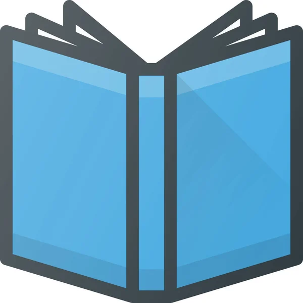 Contenido Del Libro Icono Redacción Estilo Contorno Lleno — Vector de stock