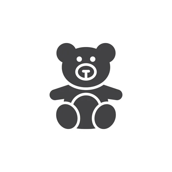 Oso Peluche Icono Peluche Estilo Sólido — Vector de stock