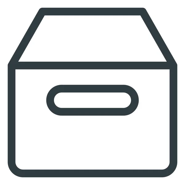 Caja Archivo Contiene Icono Estilo Esquema — Vector de stock