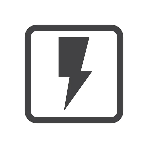 Flash Eléctrico Icono Del Rayo Estilo Esquema — Archivo Imágenes Vectoriales