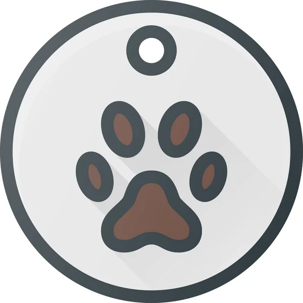 Dier Hond Medaille Pictogram Gevulde Omtrek Stijl — Stockvector