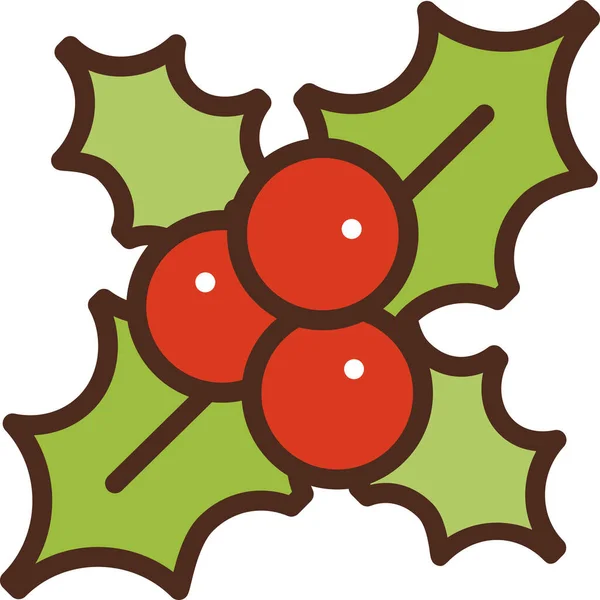 Иконка Рождественского Украшения Праздника Стиле Заполненный Контур — стоковый вектор