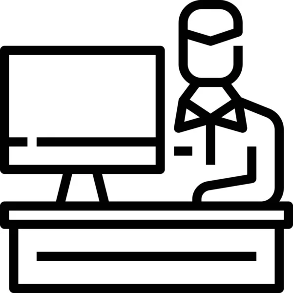 Ícone Educação Desktop Mesa — Vetor de Stock