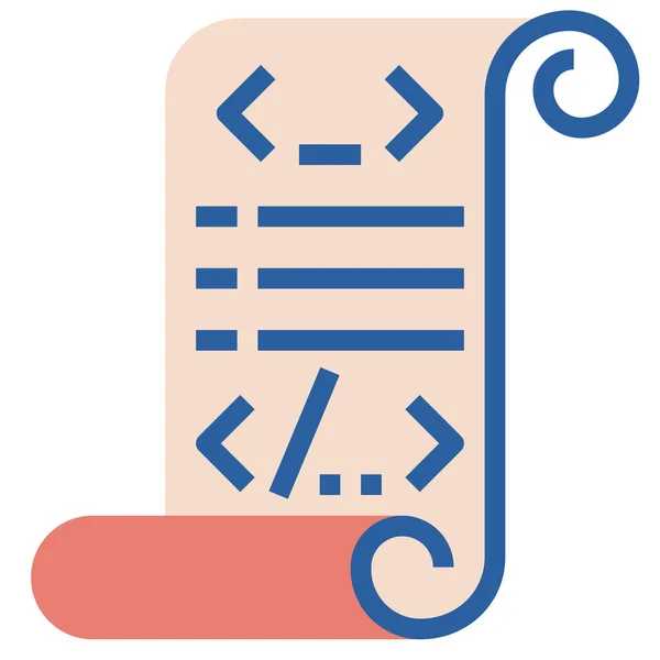 Html Programming Script Icon Flat Style — 스톡 벡터