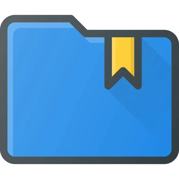 Bookmark Directory Folder Icon Estilo Esquema Rellenado — Vector de stock