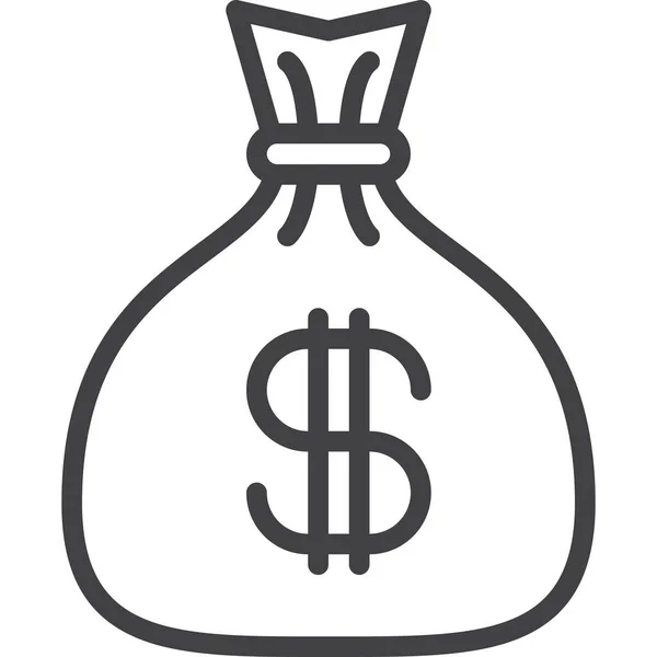 Иконка Деньги Мешок Доллар Стиле Наброска — стоковый вектор