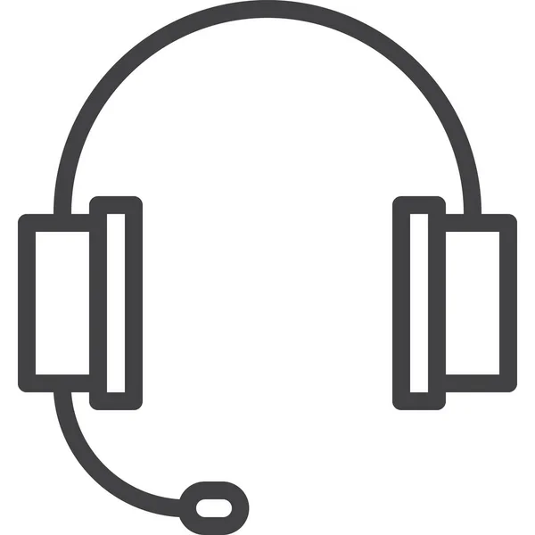 Headset Unterstützung Outline Symbol Outline Stil — Stockvektor
