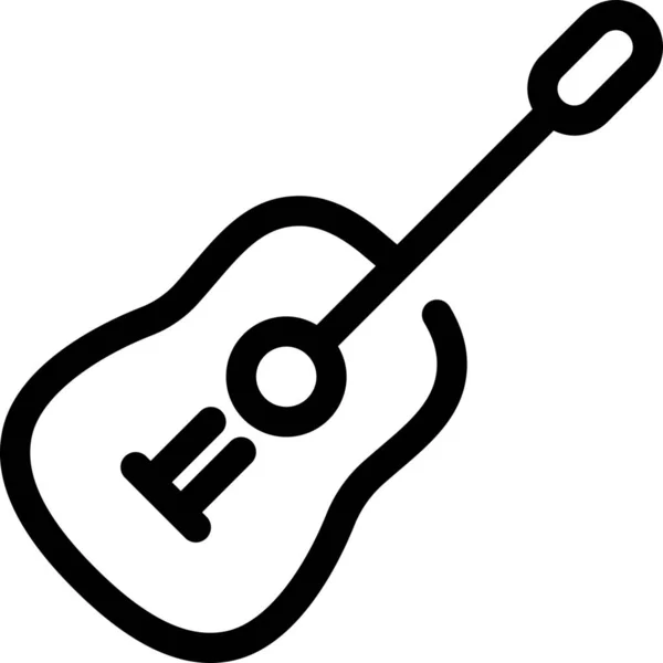 Hangszeres Gitár Ikon Körvonalazott Stílusban — Stock Vector