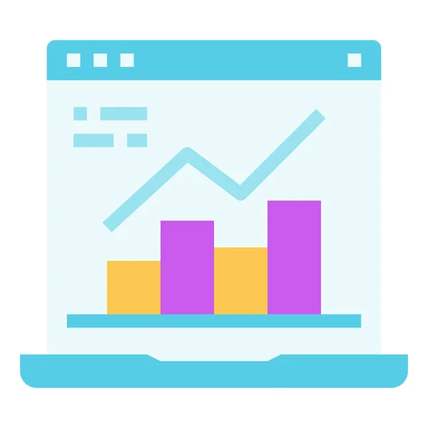 Ikona Analytics Data Seo Kategorii Marketing Seo — Stockový vektor