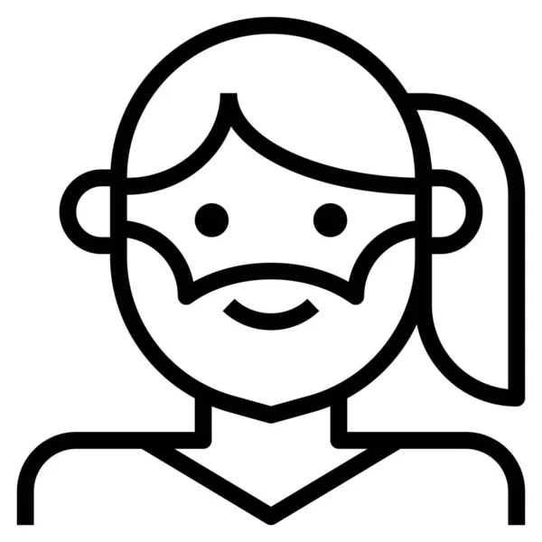 Avatar Beard Lgbt Icon Outline Style — 스톡 벡터