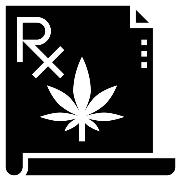 Cannabis Marijuana Medical Icon Solid Style — Stock Vector
