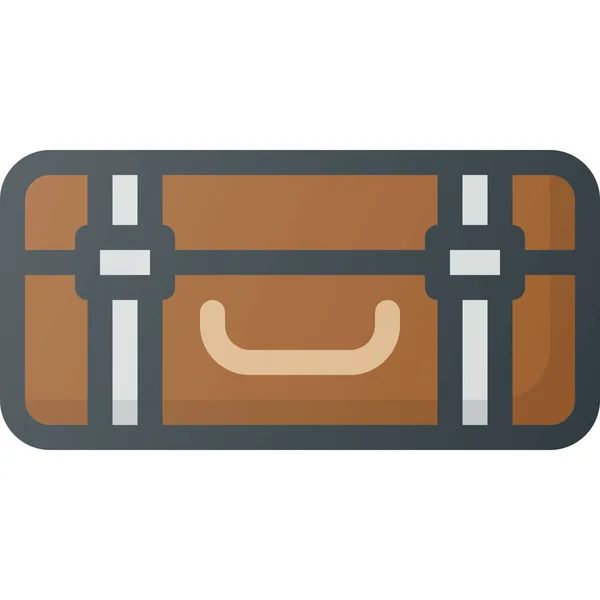 Old Retro Suitcase Icon Filled Outline Style — Stock Vector