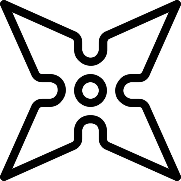 Иконка Изображением Звезды Ниндзя Стиле Абрис — стоковый вектор