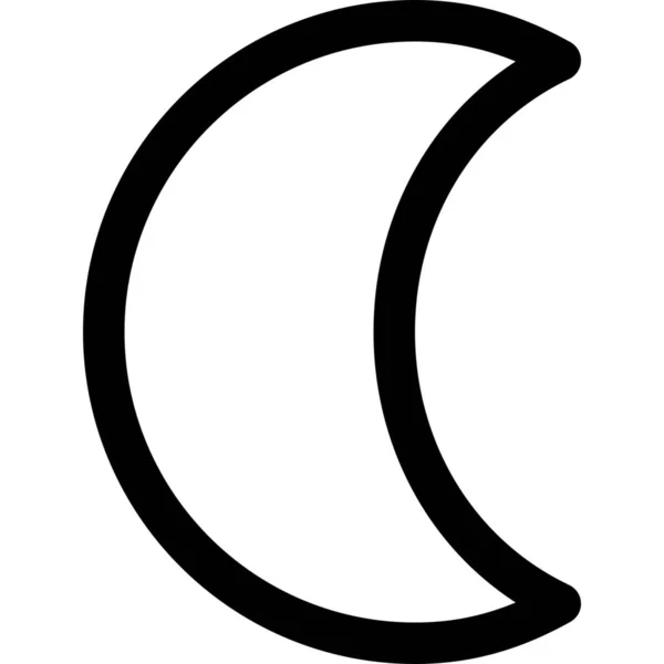 Иконка Полулунной Луны Стиле Абрис — стоковый вектор