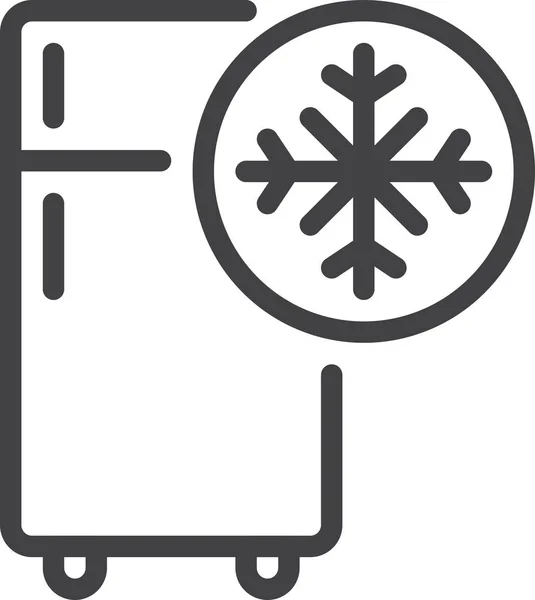 Freezer Fridge Refrigerator Icon Outline Style — Stock Vector