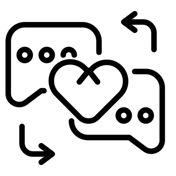 Chat Samtale Kærlighed Ikon Outline Stil – Stock-vektor