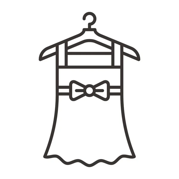Vêtements Robe Icône Dans Style Contour — Image vectorielle