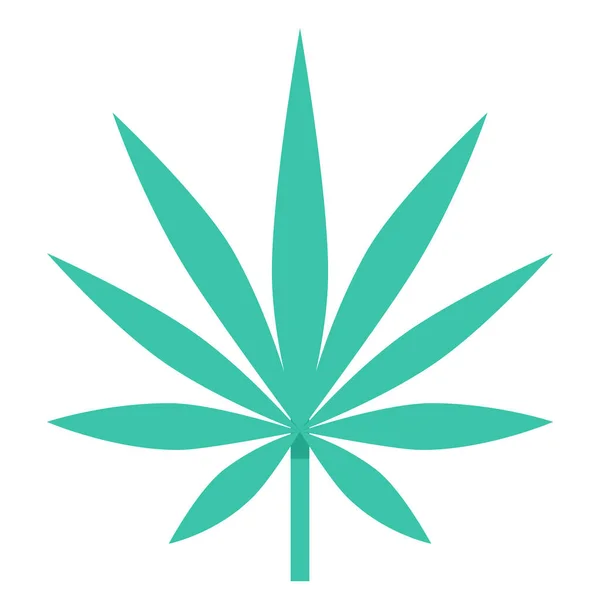 Cannabis Hennep Indica Icoon Platte Stijl — Stockvector