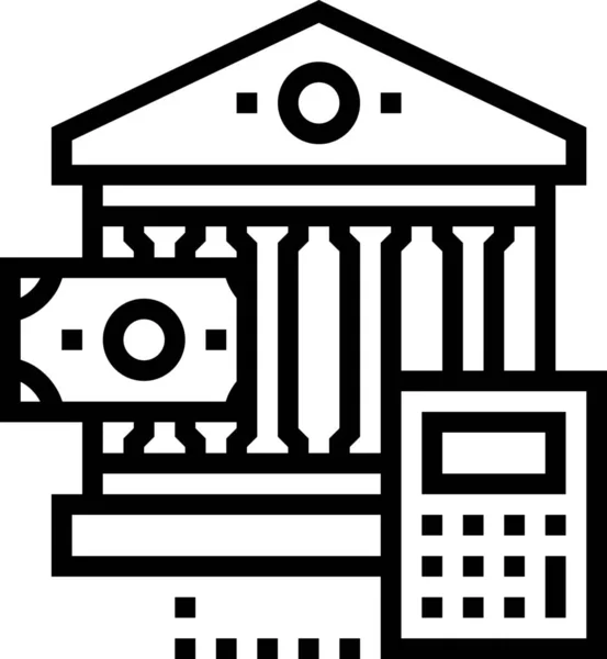Іконка Банківського Бізнесу Стилі Контур — стоковий вектор