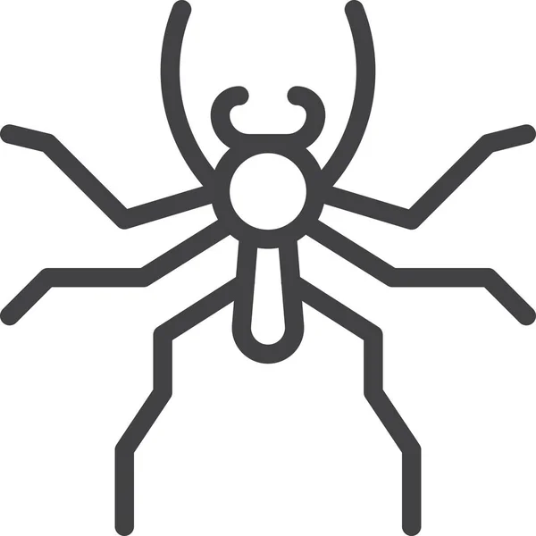 Bug Jumping Spider Icon Outline Style — Stock Vector