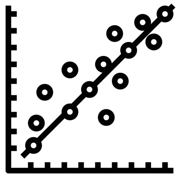 Función Icono Predicción Lineal Estilo Esquema — Vector de stock