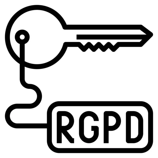 Access Key Rgpd Icon Outline Stil — Stockvektor