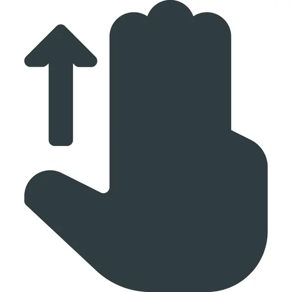 Κάτω Εικονίδιο Χειρονομία Δάχτυλο Στερεό Στυλ — Διανυσματικό Αρχείο