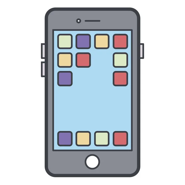Додатки Iphone Значок Мобільного Заповненому Стилі Контуру — стоковий вектор
