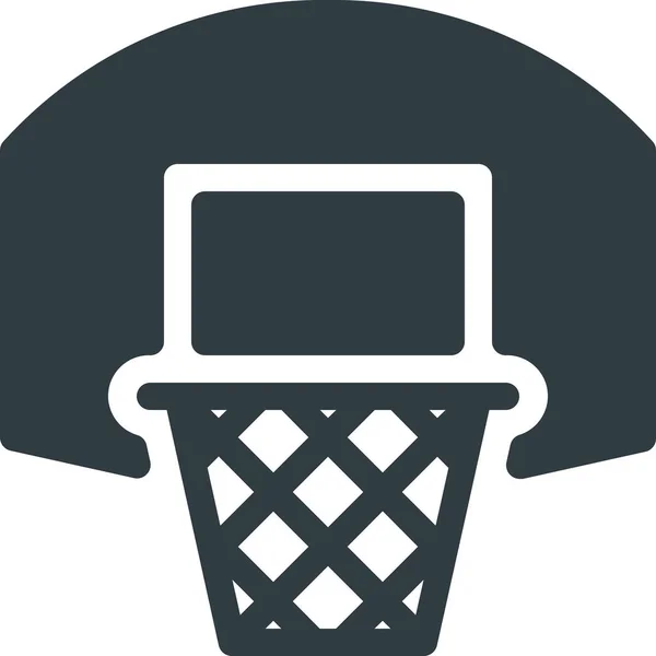 Basket Basketbal Geschiktheid Icoon Solid Stijl — Stockvector