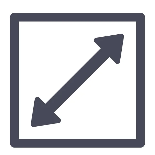 Volledig Scherm Pictogram Solid Stijl Maximaliseren — Stockvector