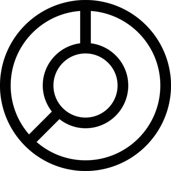 Analitik Diagramm Donut Symbol Outline Stil — Stockvektor