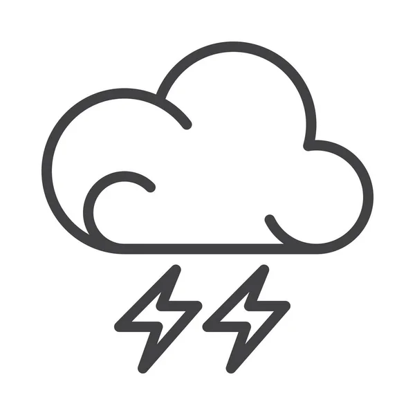 Forecast Lightning Thunderstorm Icon Weather Category — Stockový vektor