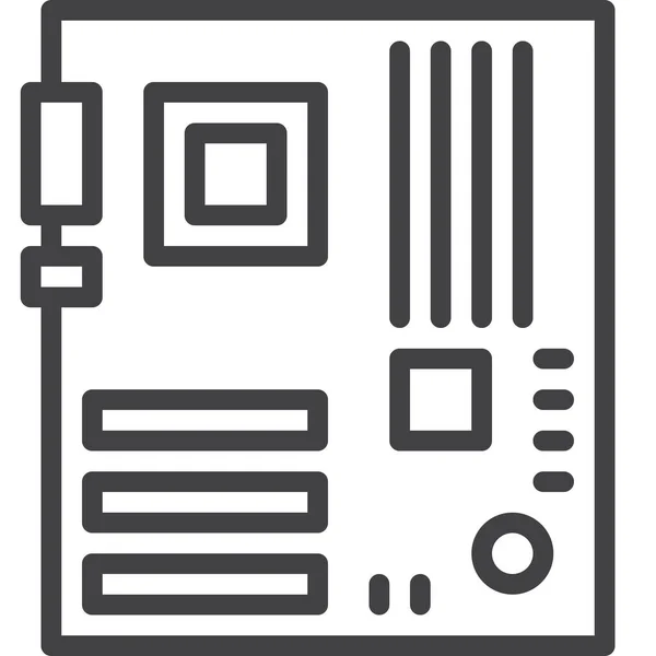 Иконка Материнской Платы Компьютера Категории Компьютер Оборудование — стоковый вектор