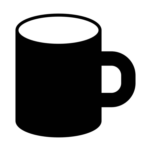 Иконка Чашки Кофе Твердом Стиле — стоковый вектор