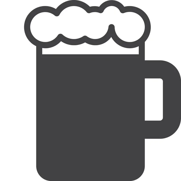 Bierbeker Solid Icon Solid Stijl — Stockvector