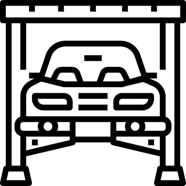 Coche Coche Icono Garaje Estilo Esquema — Vector de stock