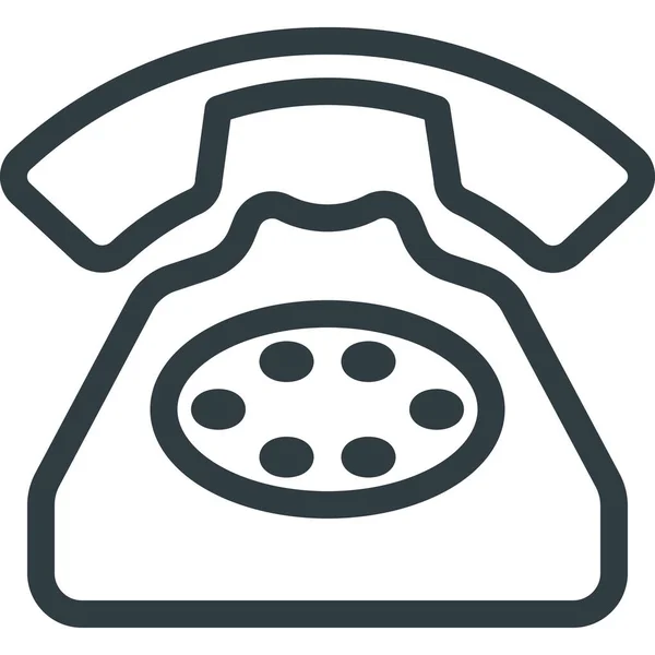 Γραφείο Παλιό Εικονίδιο Τηλεφώνου Στυλ Περίγραμμα — Διανυσματικό Αρχείο
