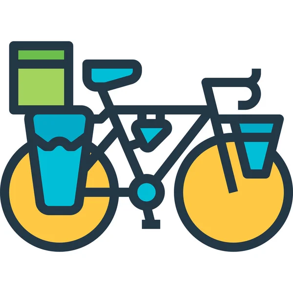 Ποδήλατο Κούριερ Ποδήλατο Εικονίδιο — Διανυσματικό Αρχείο