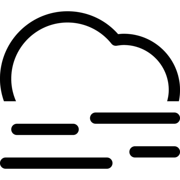 Nublado Niebla Icono Pronóstico Estilo Esquema — Archivo Imágenes Vectoriales