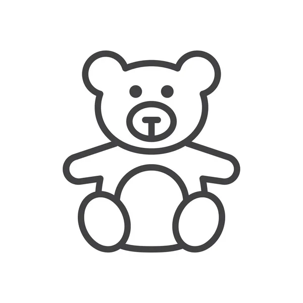 Urso Ícone Recheado Macio Estilo Esboço — Vetor de Stock