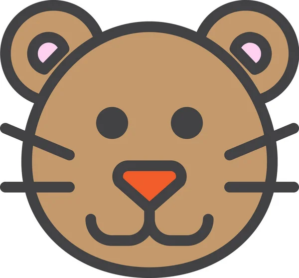 Cat Puma Wild Icon Filled Outline Style — 스톡 벡터