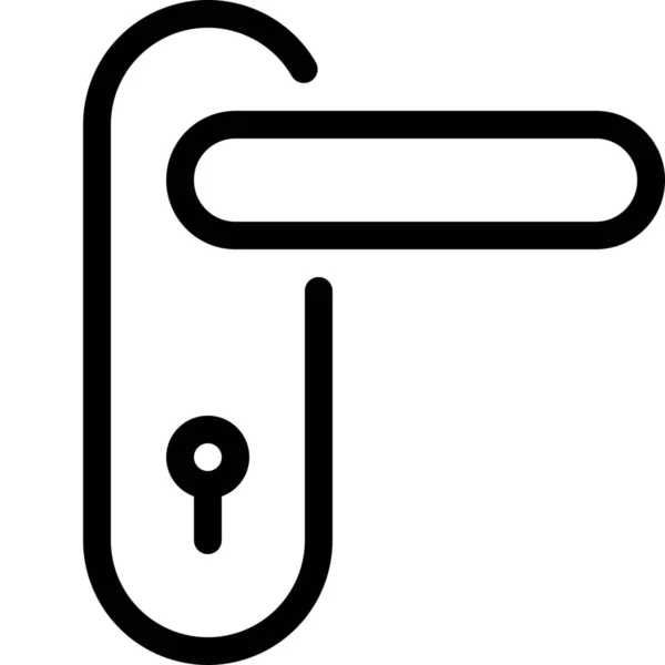 Значок Замка Дверної Ручки Стилі Контур — стоковий вектор