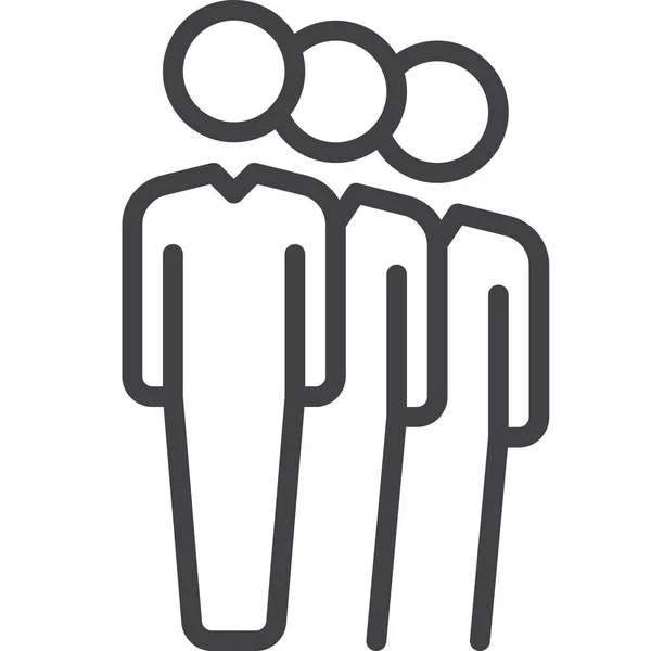 Crowd Group People Icon Outline Style — 스톡 벡터