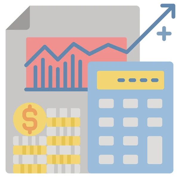Buchhaltung Finanz Ikone Flachen Stil — Stockvektor