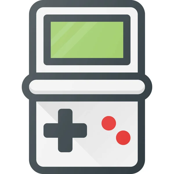 Jeu Garçon Icône Gameboy Dans Style Contour Rempli — Image vectorielle